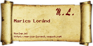 Marics Loránd névjegykártya