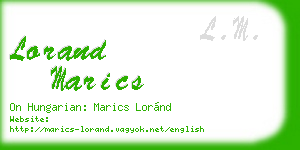 lorand marics business card